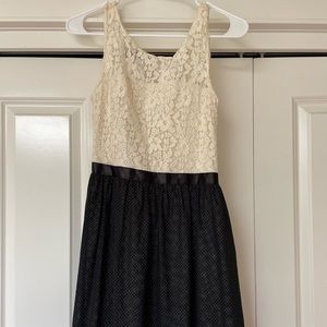 Cream and black mini dress